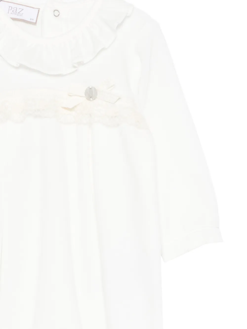 Paz Rodriguez Pyjama met kanten afwerking en ruches Wit