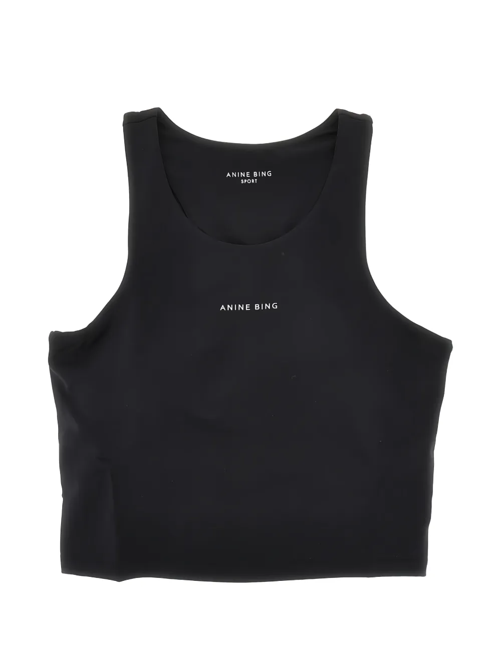 Anine Bing Logo-print Cropped Top In Black