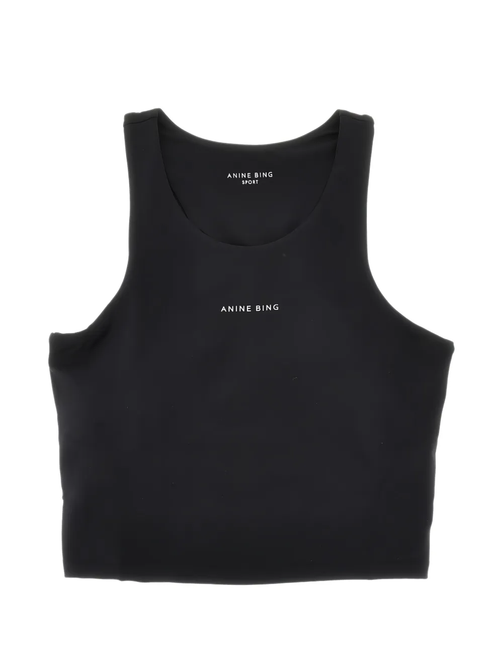 ANINE BING logo-print cropped top Zwart
