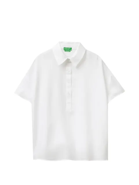Benetton short-sleeved button-up blouse