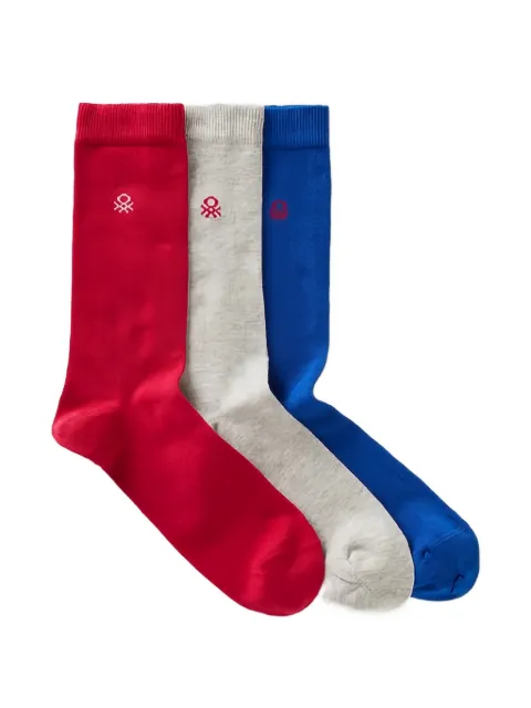 Benetton logo-embroidered socks pack (set of three)