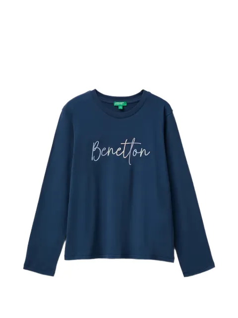Benetton logo-embroidered long-sleeve T-shirt