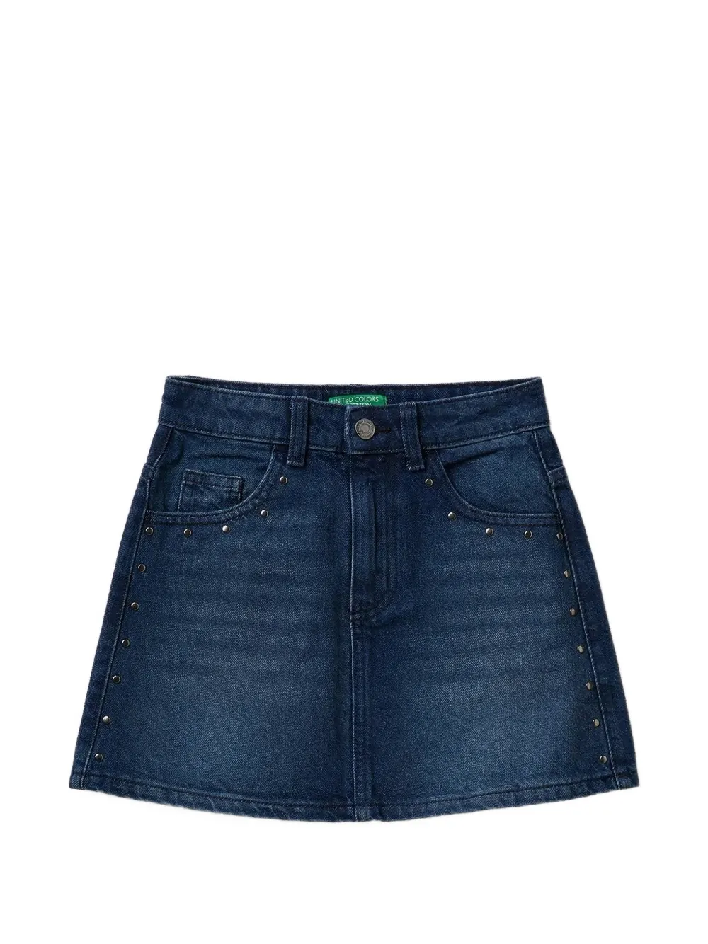 Benetton юбка мини А-силуэта с заклепками | синий | Image 1