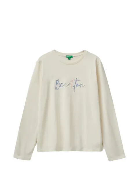 Benetton logo-embroidered long-sleeve T-shirt