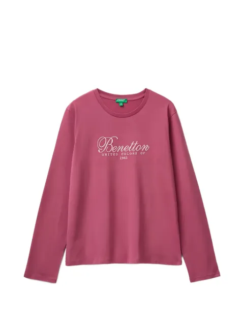 Benetton logo-embroidered long-sleeve T-shirt