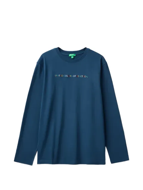 Benetton logo-embroidered long-sleeve T-shirt