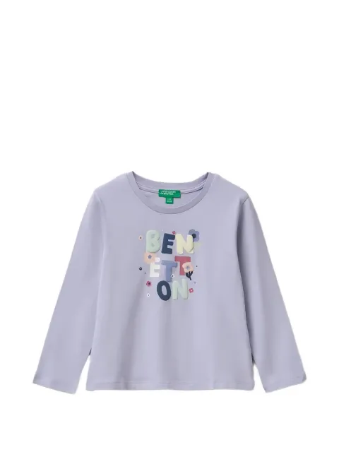 Benetton playera manga larga con logo estampado