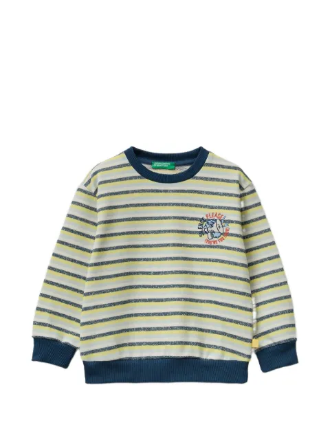 Benetton suéter con estampado gráfico y motivo de rayas