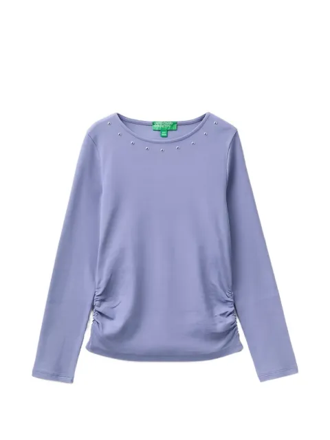 Benetton stud-embellished ruched T-shirt