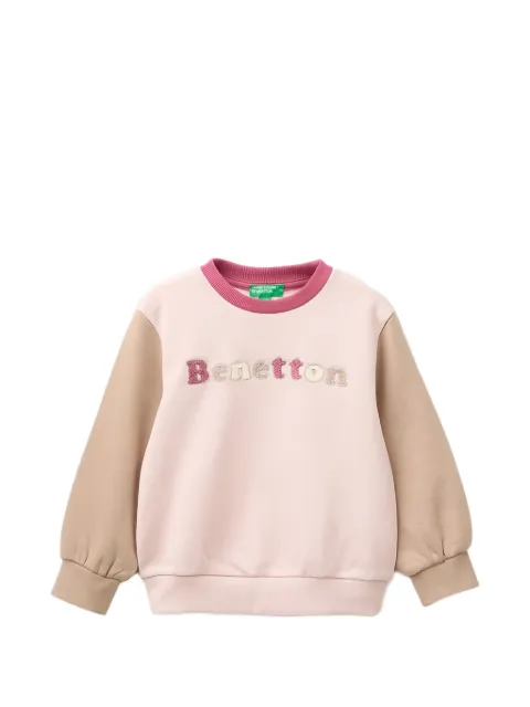Benetton logo-embroidered colour-block sweatshirt 
