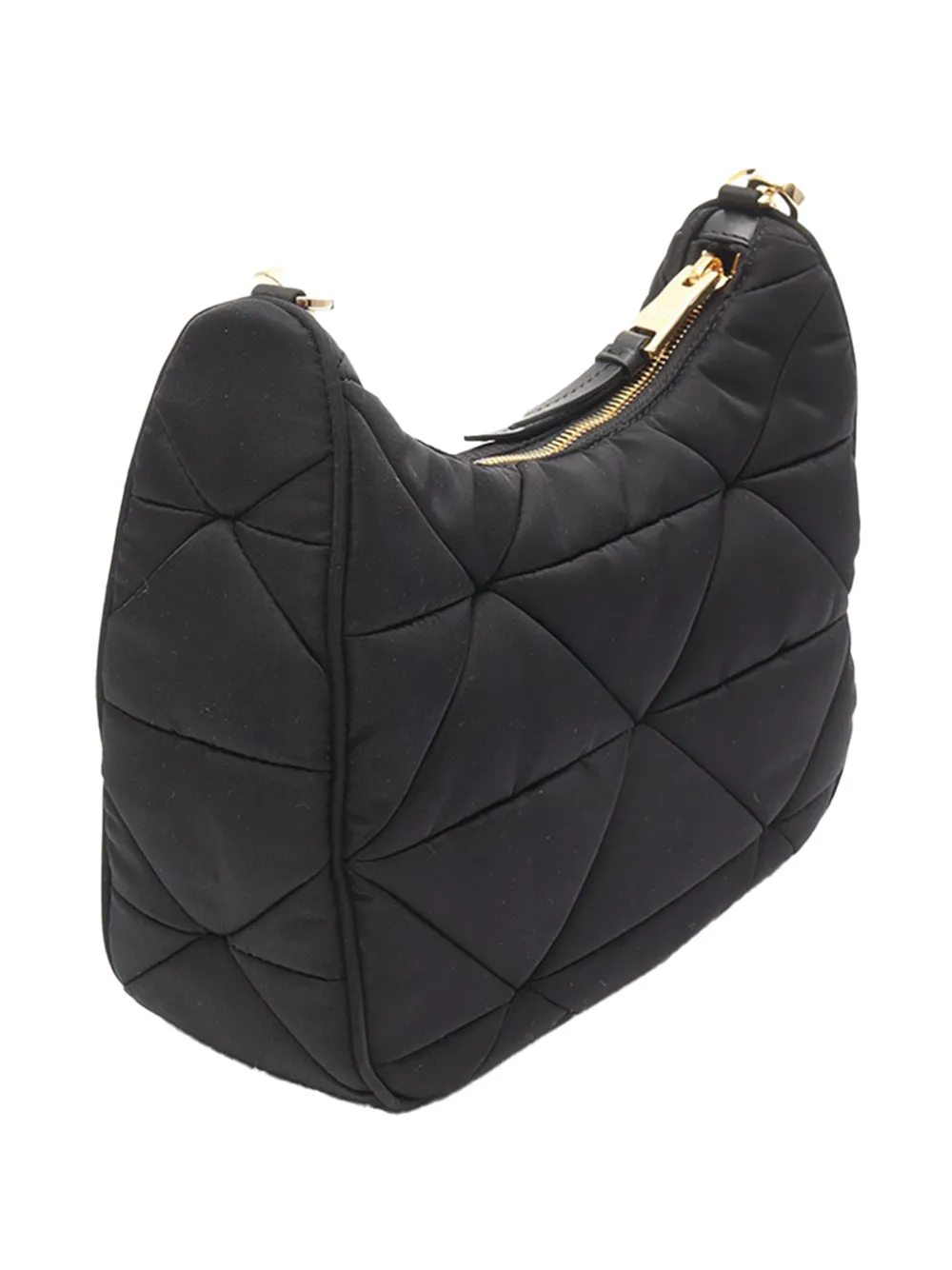 Prada Pre-Owned 2013-2026 Re-Nylon gewatteerde crossbodytas Zwart