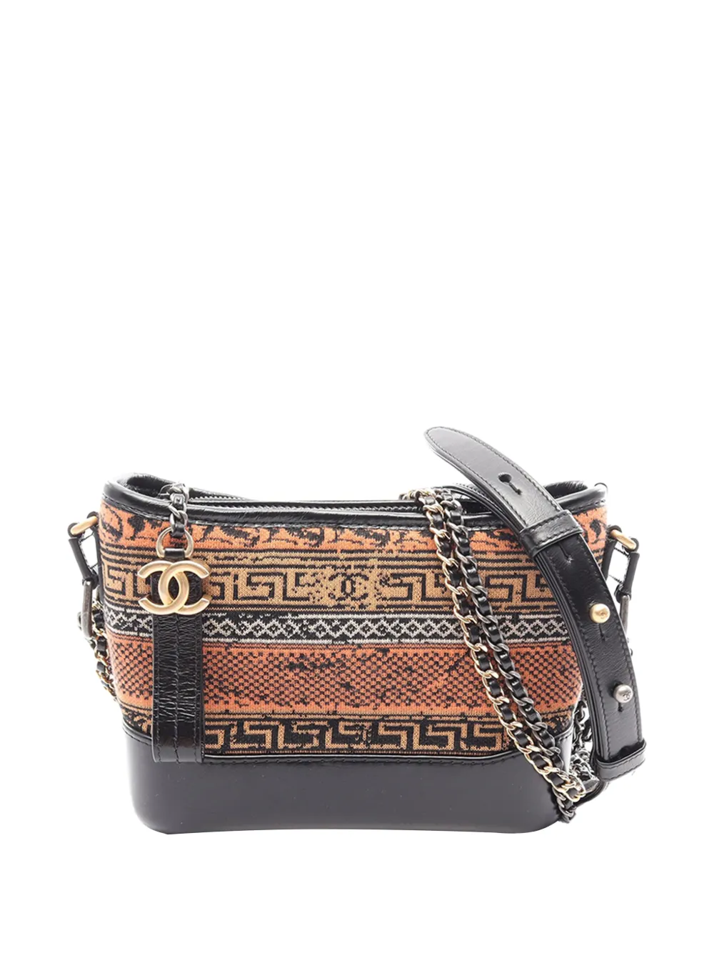 CHANEL Pre-Owned 2018 kleine Gabrielle Umhängetasche aus Kalbsleder mit Strickmuster - Orange