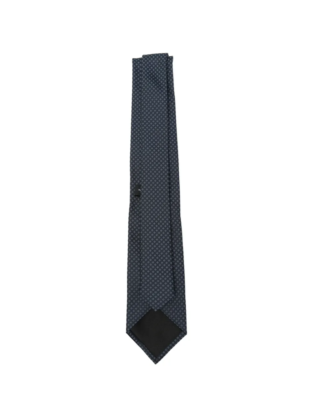 BOSS geometric-pattern silk tie Blauw