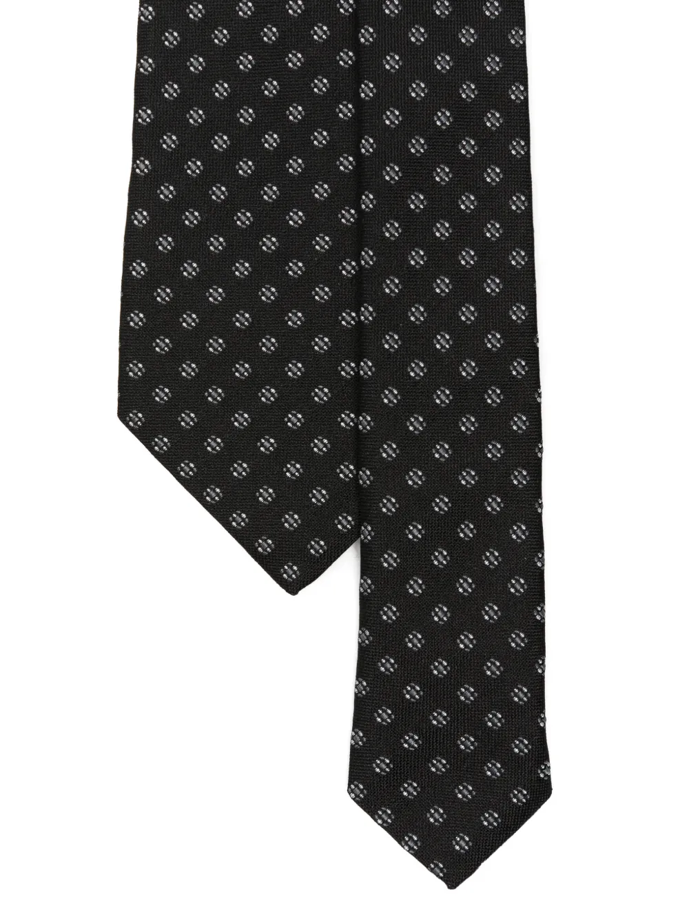 BOSS geometric-pattern silk tie Zwart