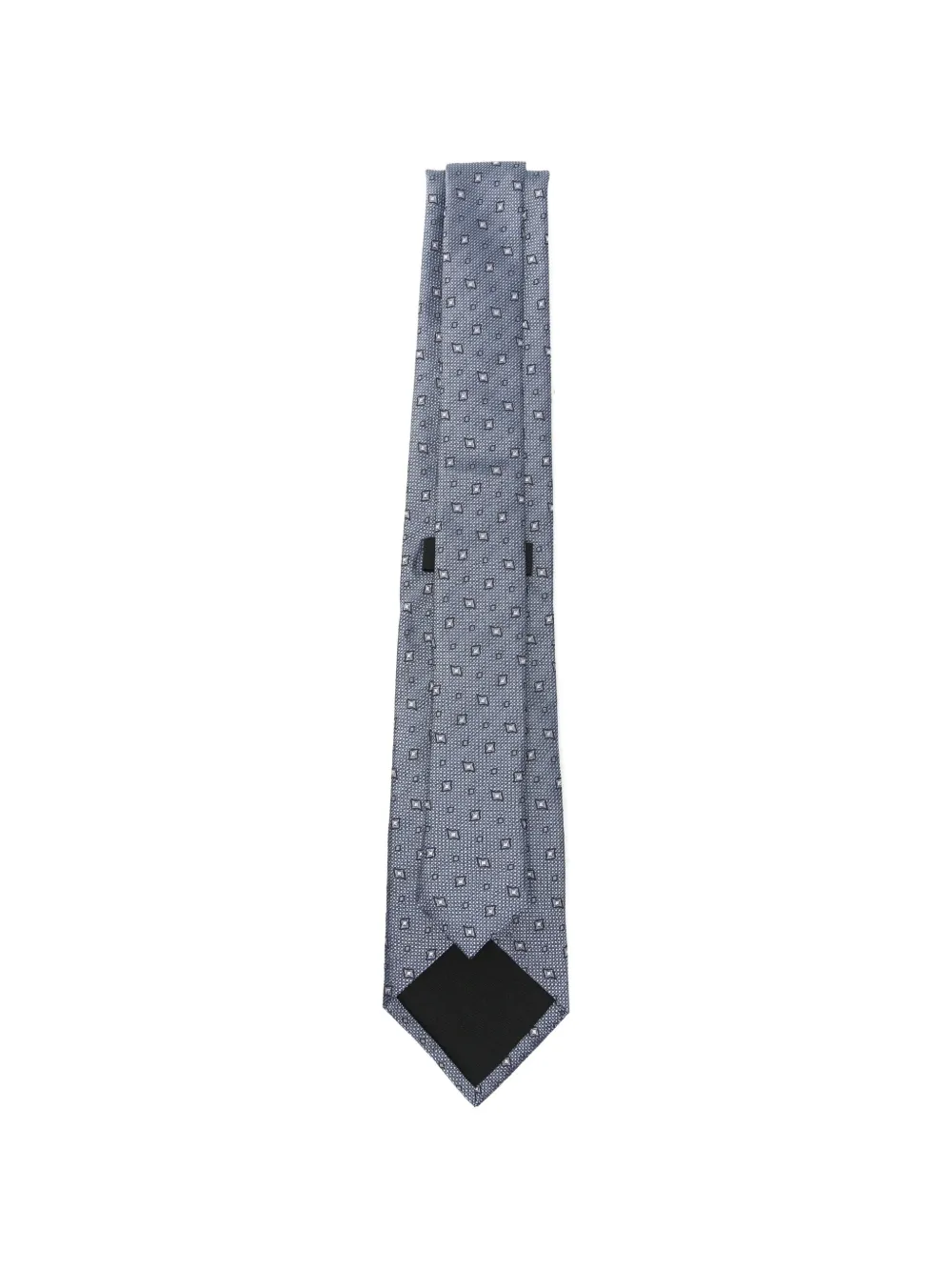 BOSS geometric-pattern silk tie Blauw