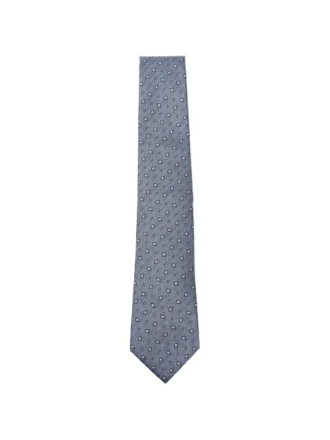 BOSS geometric-pattern silk tie