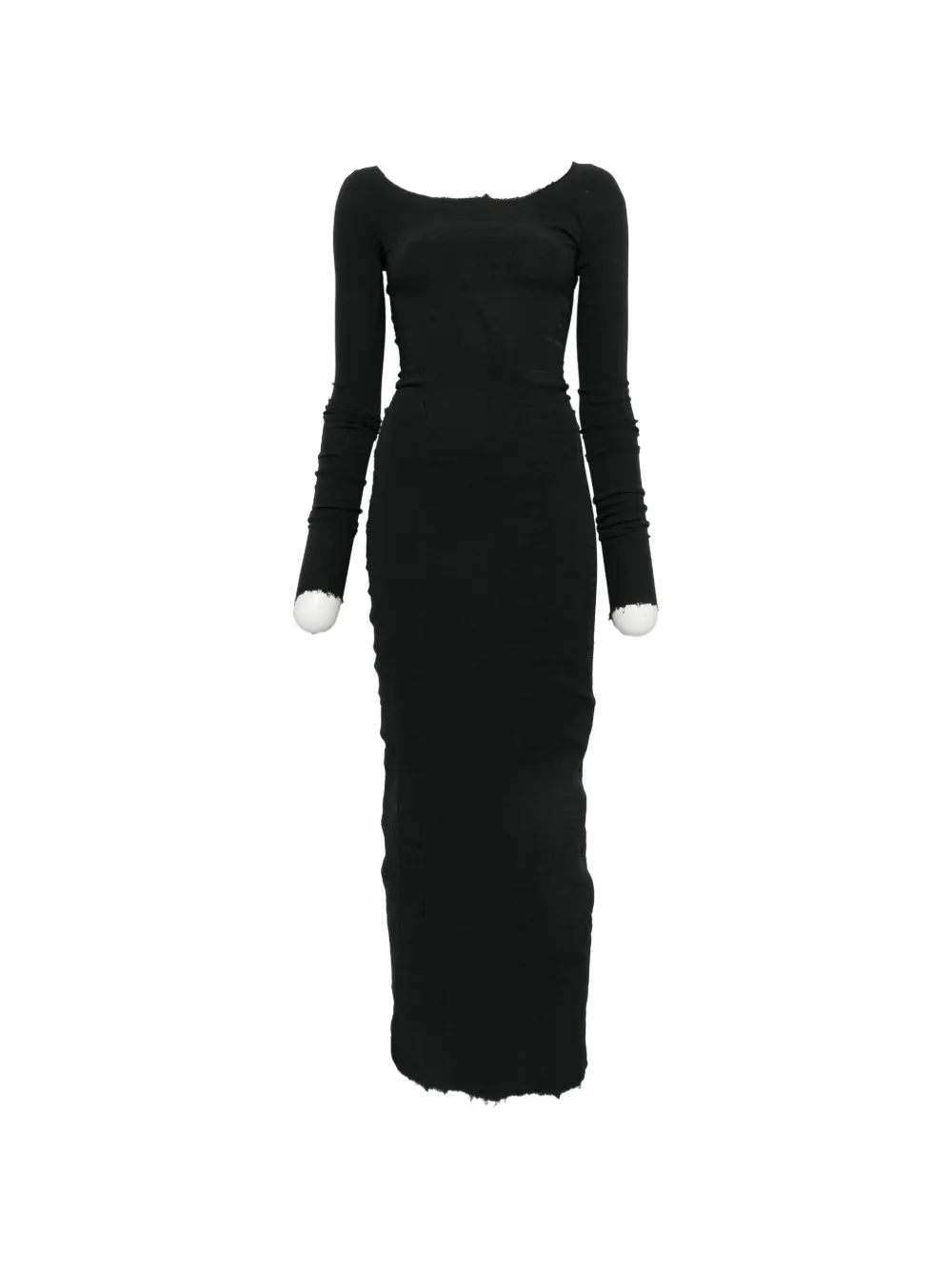 Marc Le Bihan frayed long-sleeve maxi dress