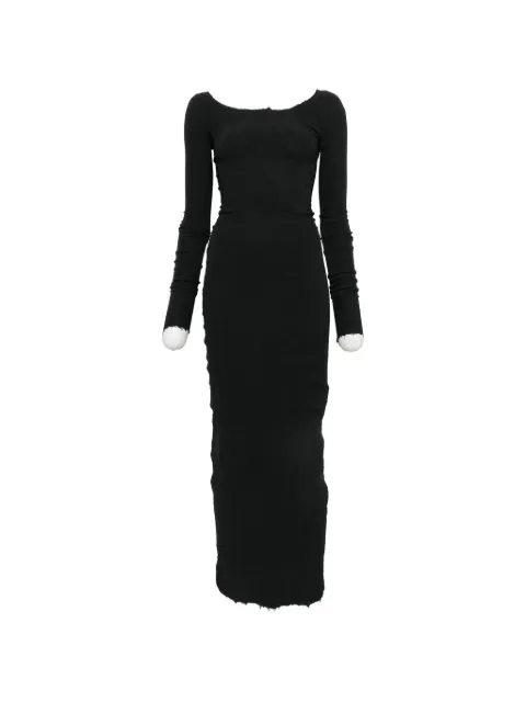 Marc Le Bihan frayed long-sleeve maxi dress