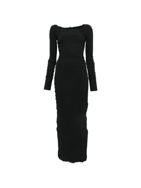 Marc Le Bihan frayed long-sleeve maxi dress