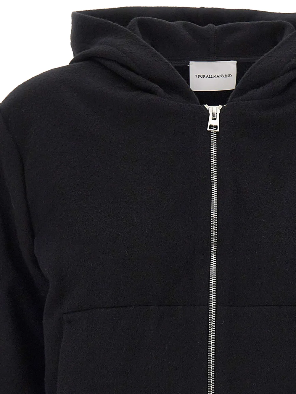 7 For All Mankind Cropped hoodie Zwart