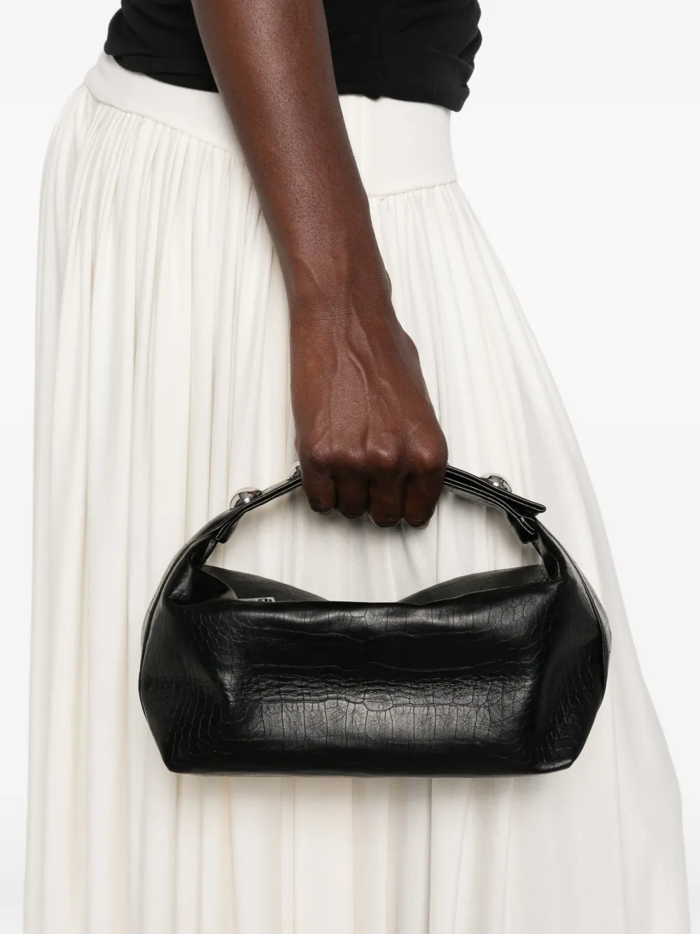 Apparis Marfa shopper met krokodillen-reliëf Zwart