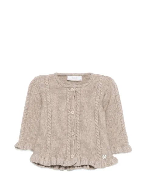 Paz Rodriguez Terra cable-knit ruffled cardigan