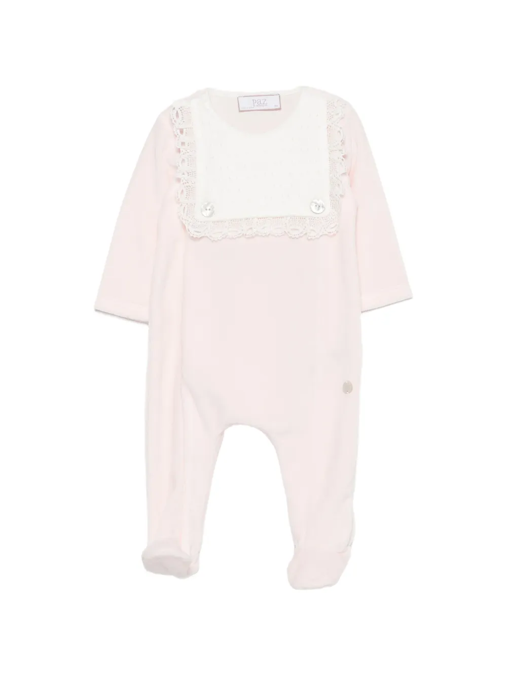 Paz Rodriguez pyjama à finitions en dentelle et empiècement en maille - Rose Paz Rodriguez pyjama à finitions en dentelle et empiècement en maille - Rose