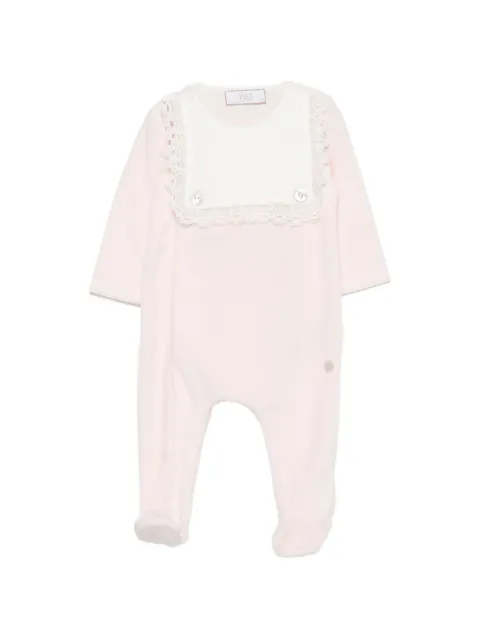 Paz Rodriguez lace-trimmed knit-panel sleeping suit