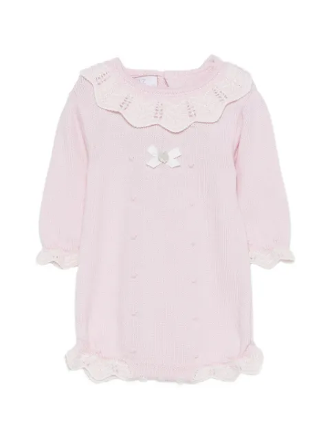 Paz Rodriguez ruffled-trim pointelle-knit romper