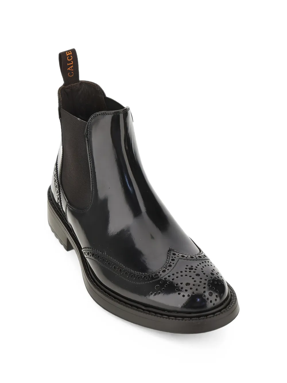 CALCE Stivaletti brogue-detail leather Chelsea boots Zwart