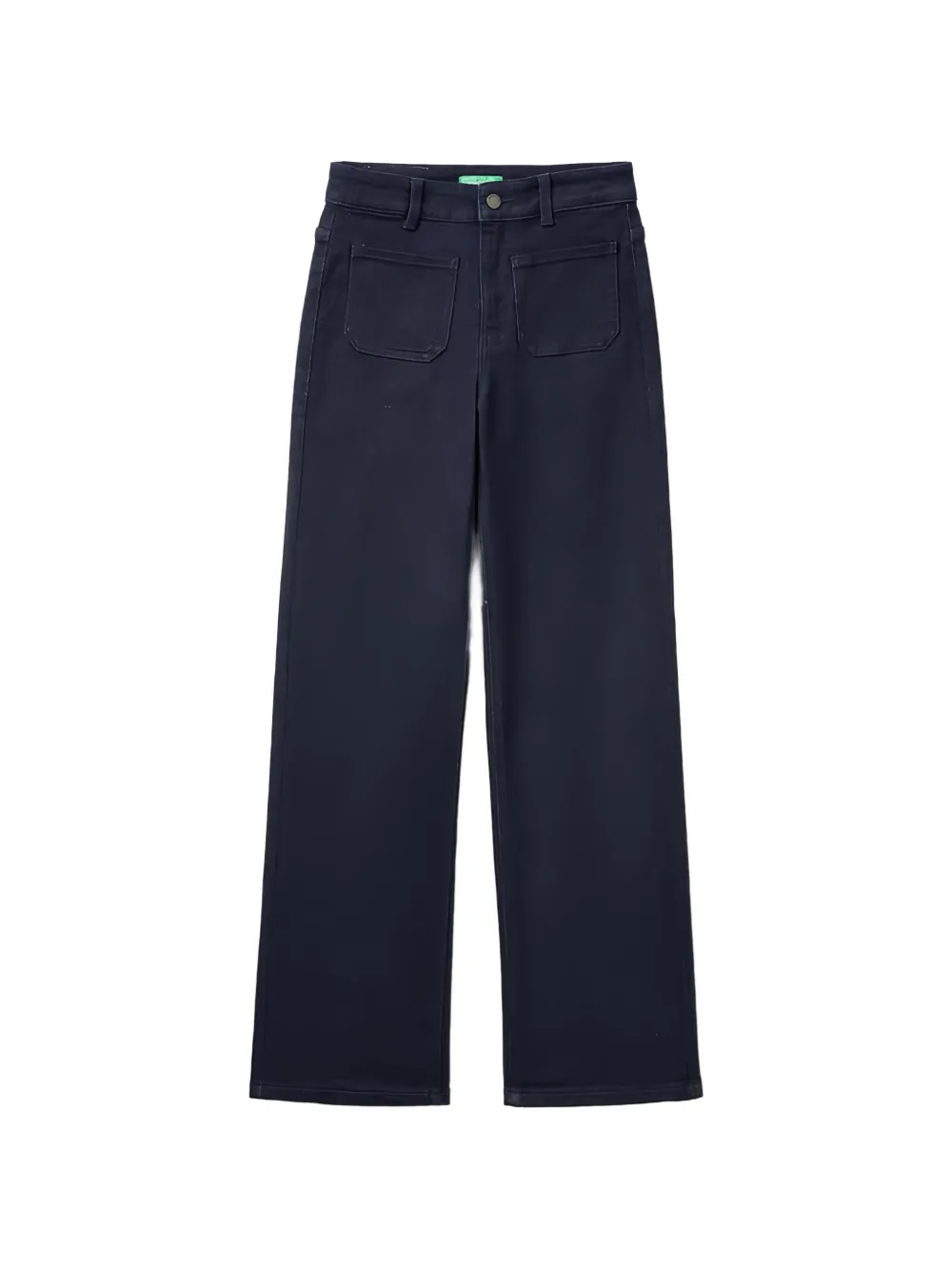 Benetton patch-pocket straight-leg jeans - Blu
