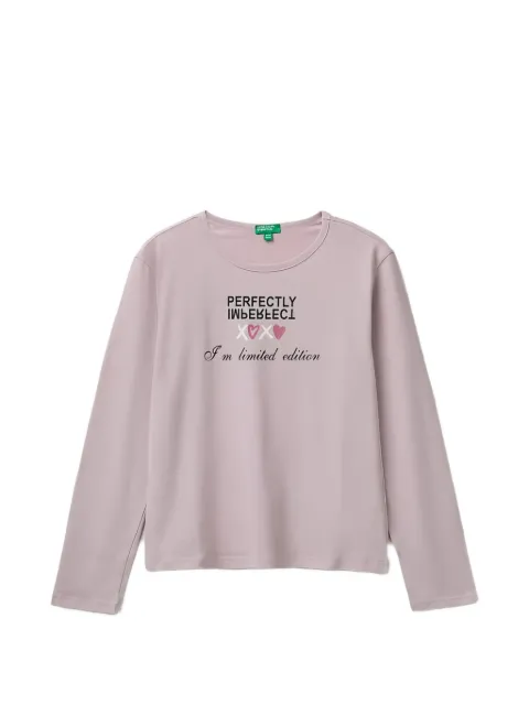 Benetton slogan-print long-sleeve T-shirt