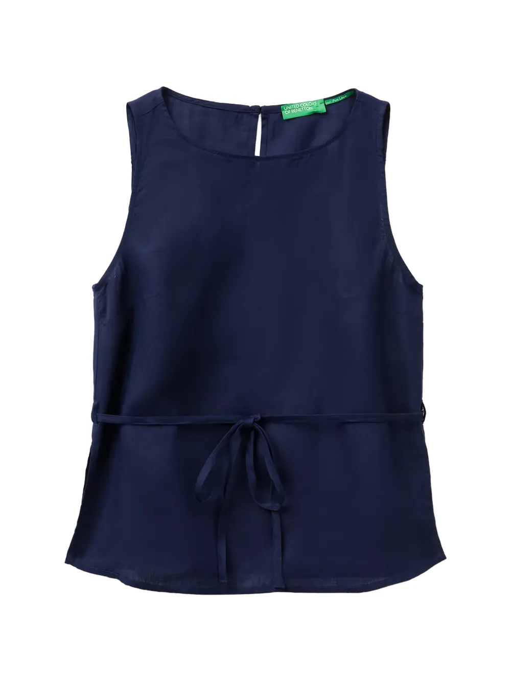 Benetton sleeveless belted blouse