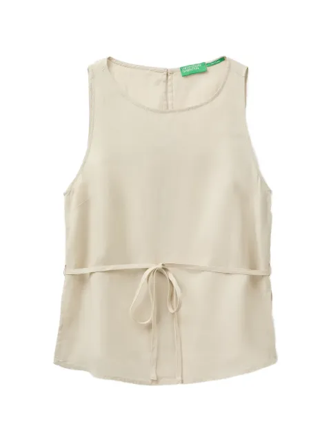 Benetton tie-waist sleeveless blouse