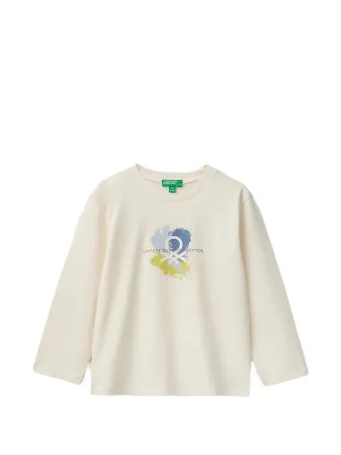 Benetton playera manga larga con logo estampado