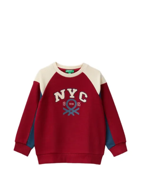 Benetton colour-block logo-patch sweatshirt