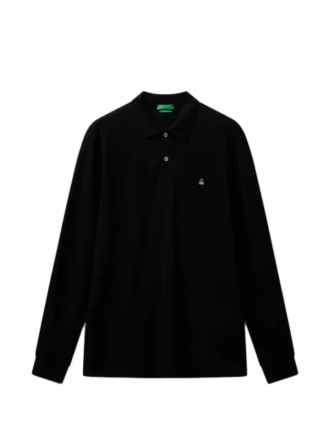 Benetton long-sleeve logo-embroidered polo shirt