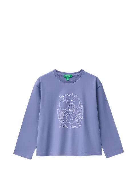 Benetton flower-print long-sleeve T-shirt