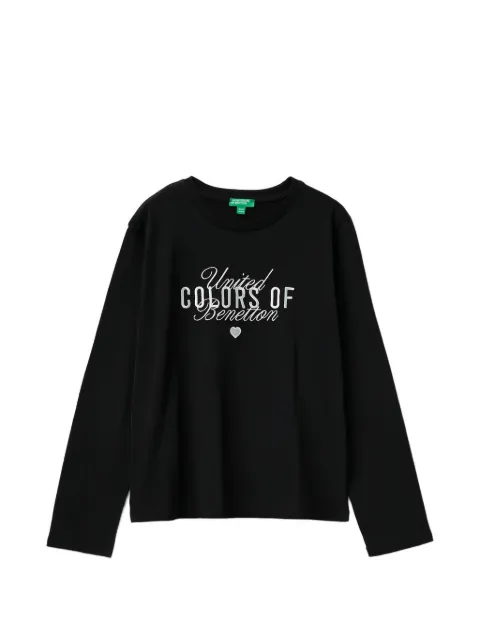 Benetton logo-embroidered long-sleeve T-shirt