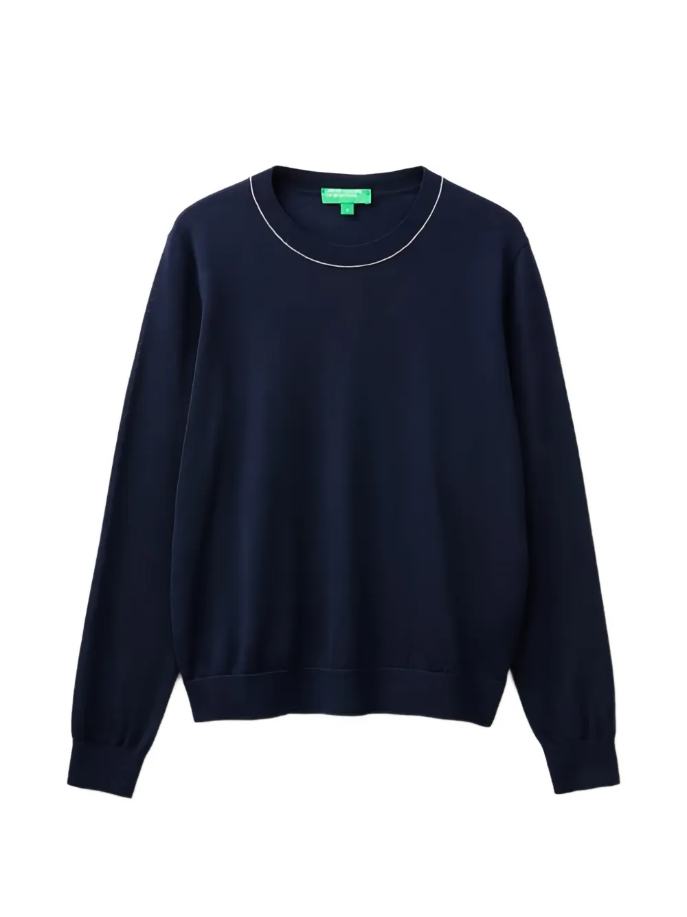Benetton contrast-trim crew-neck sweater