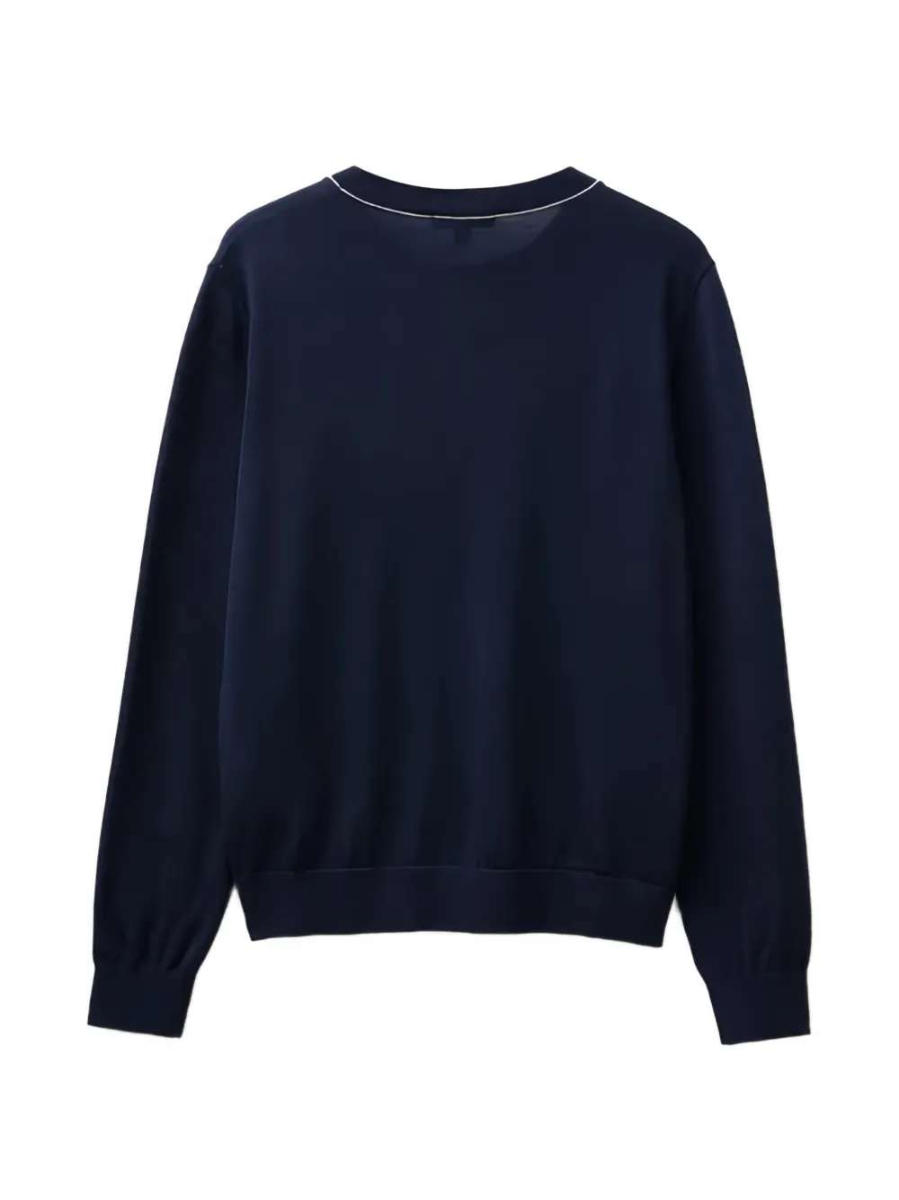 Benetton Trui met contrasterende afwerking en ronde hals Blauw