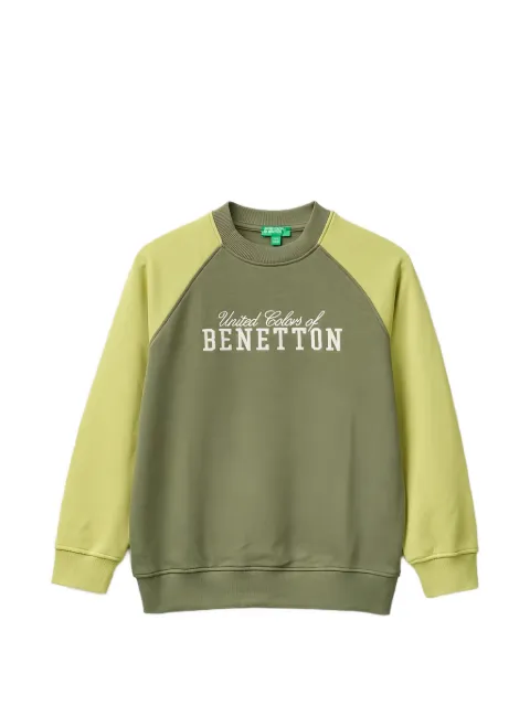 Benetton 로고 프린트 래글런 소매 스웨트셔츠