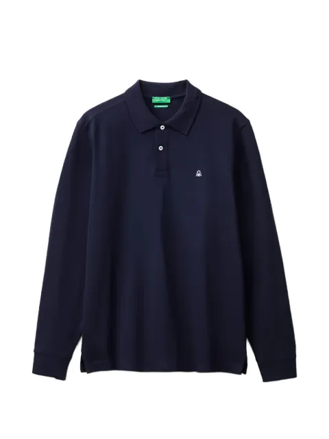 Benetton long-sleeve logo-embroidered polo shirt