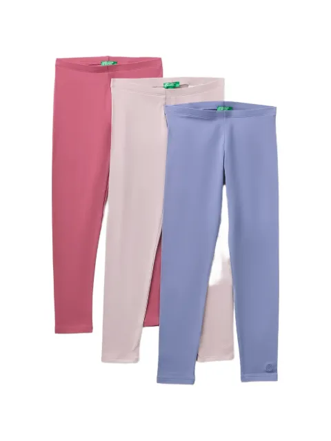 Benetton set de tres leggins con logo bordado