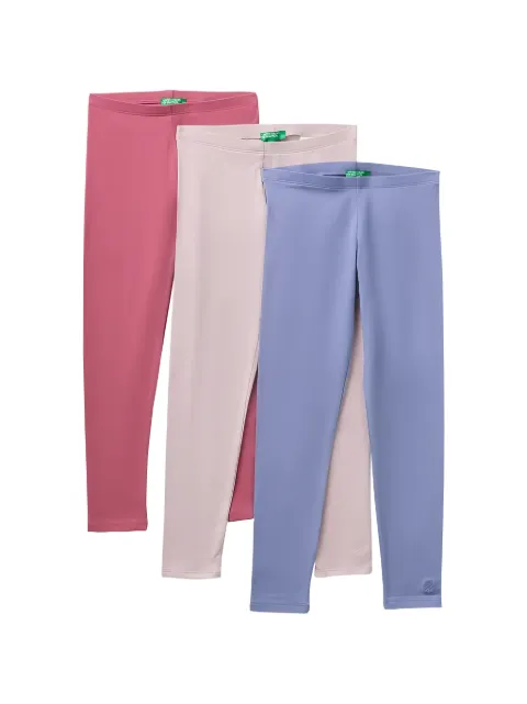 Benetton logo-embroidered leggings (set of three)