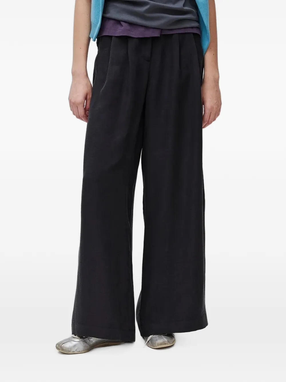 Benetton pleated wide-leg trousers