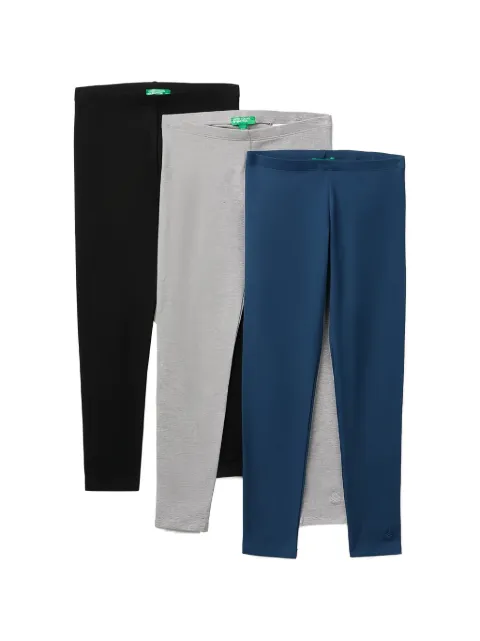 Benetton logo-embroidered leggings (set of three)
