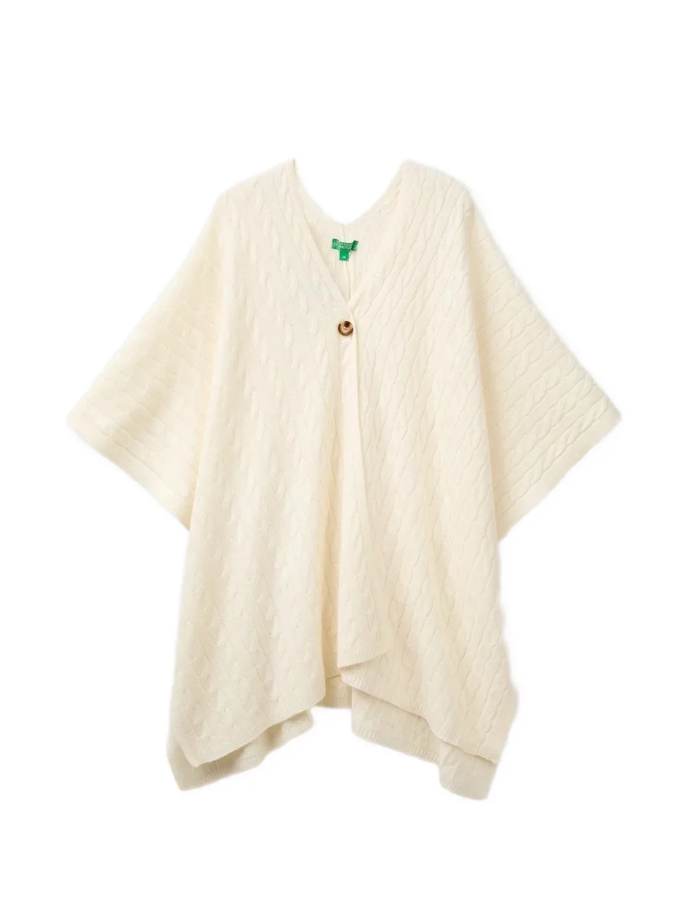 Benetton cable-knit button-up cape
