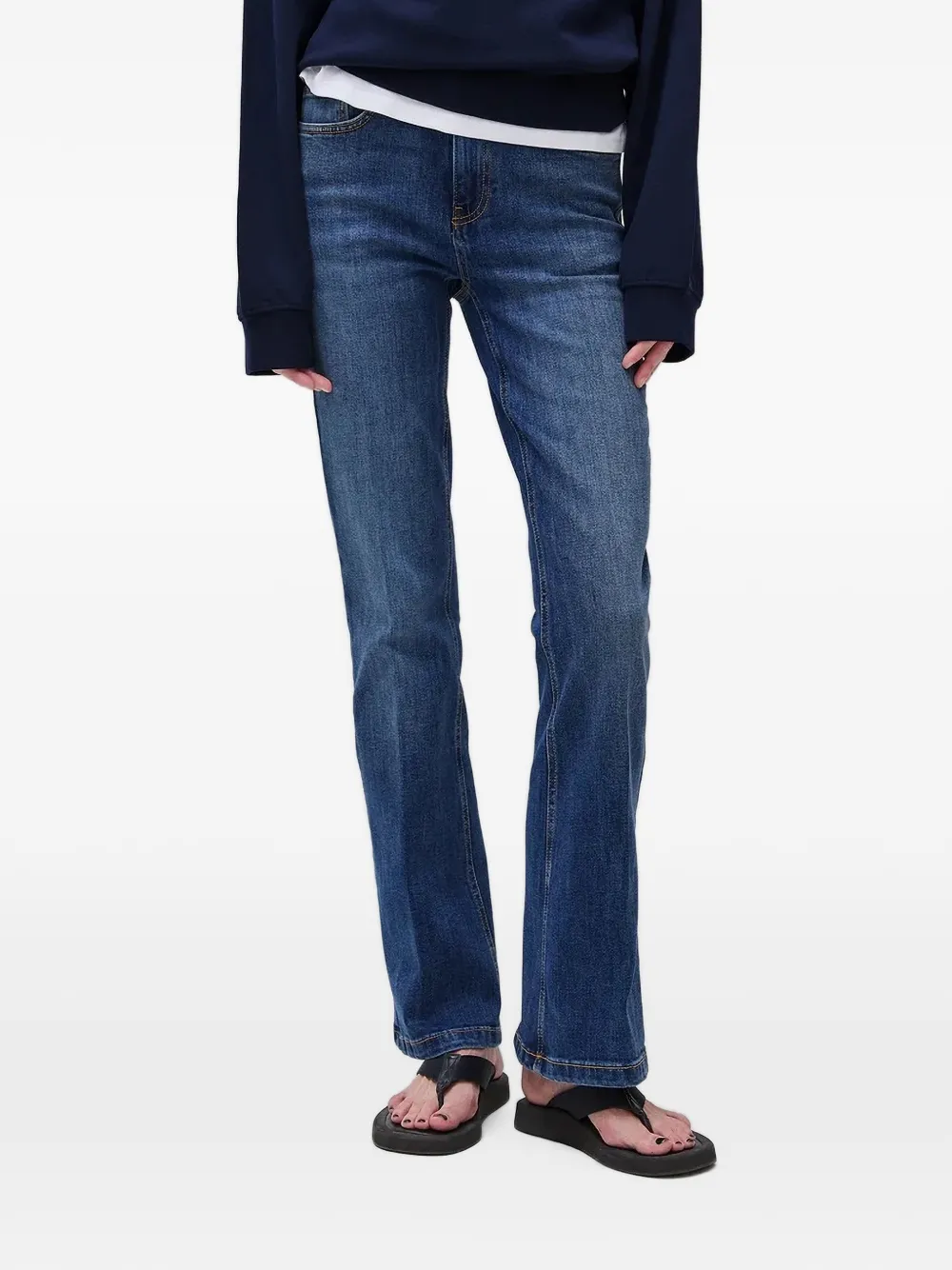 Benetton faded-effect flared jeans