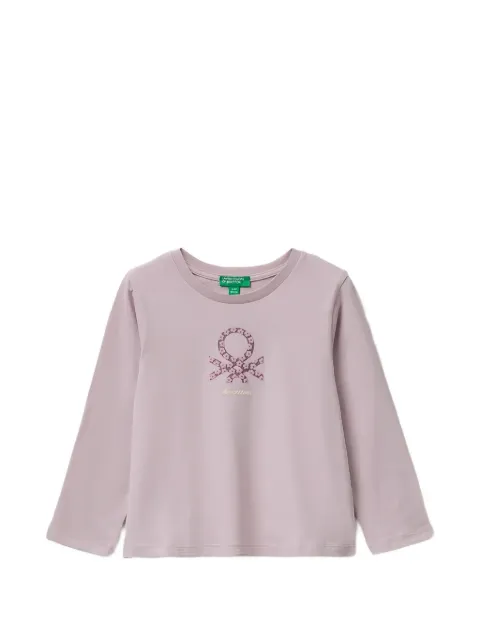Benetton playera manga larga con logo estampado